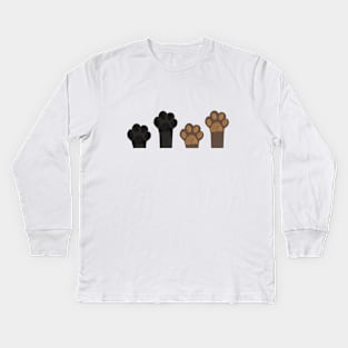 Cute dog&cat paw prints Kids Long Sleeve T-Shirt